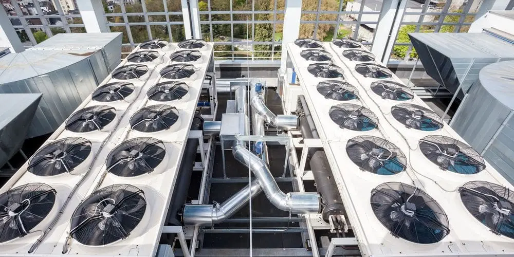 Commercial Hvac System on Top of Business Roof