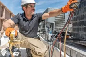 HVAC tech working on HVAC