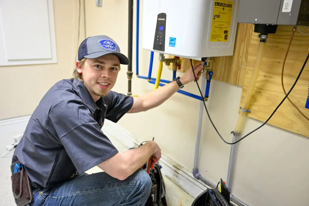 ambient edge plumber with a water heater