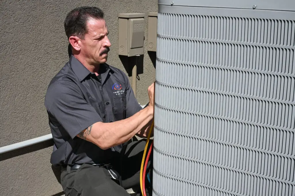 ambient edge employee checking ac unit