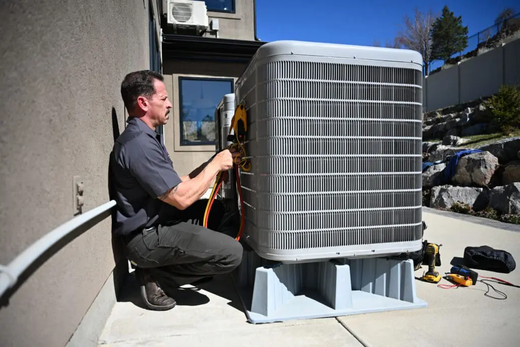 ambient edge employee checking ac unit