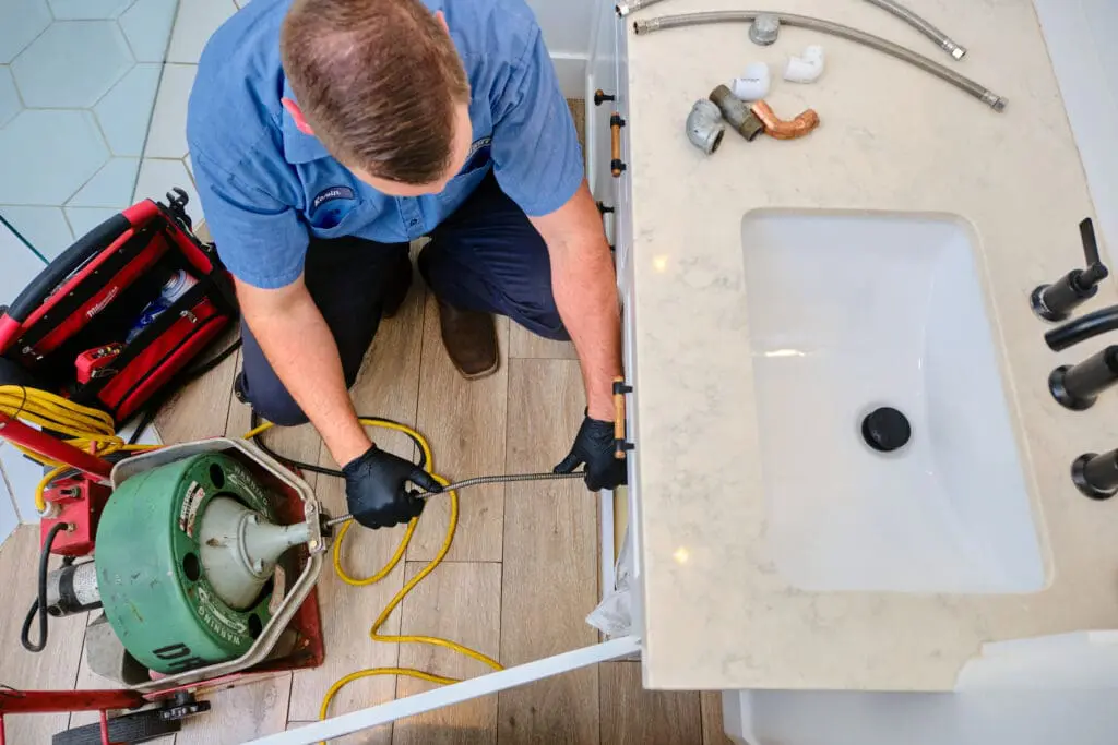 Drain Cleaning underneath a sink