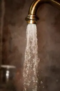 water pouring from a faucet