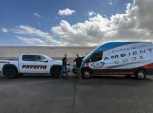 Ambient Edge and Fayette company trucks