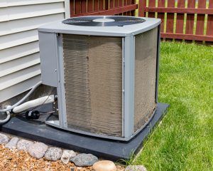 dirty air conditioning unit outdoors