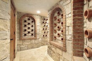 wine cellar with bottle portals