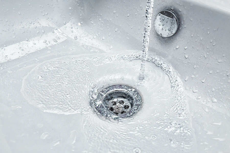 slow draining sink