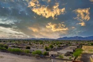 Avondale small town a view overlooking desert mountains near on of state capital Phoenix Arizona