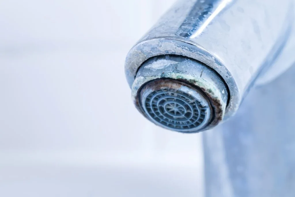scale buildup water faucet