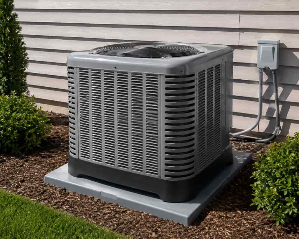 Outdoor AC condenser unit at a Boulder City home for emergency air conditioning repair service.