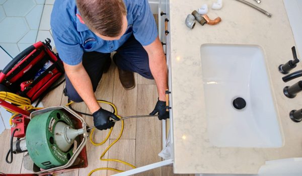Drain Cleaning underneath a sink