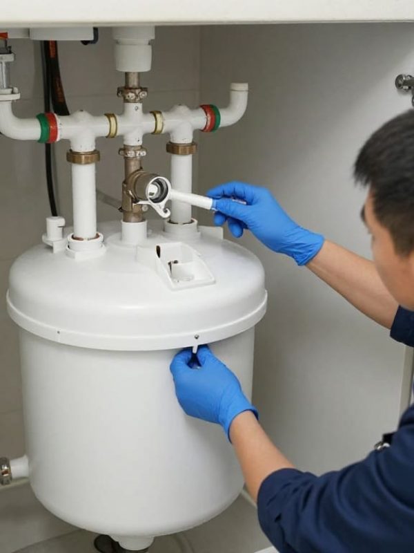 Water softener repair Kingman AZ plumber working